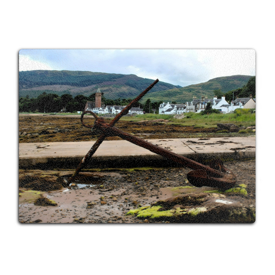 Scottish Landscapes & Seascapes. The Stylish Textured Glass Chopping Board. Lamlash. Isle of Arran. Scotland.