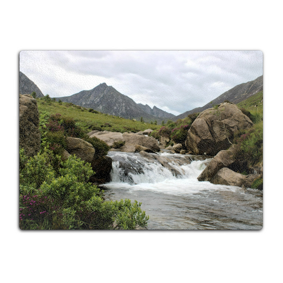 Scottish Landscapes & Seascapes. The Stylish Textured Glass Chopping Board. Glen Rosa. Isle of Arran. Scotland.