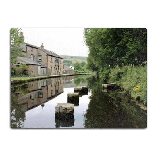 The Stylish Textured Glass Chopping Board. Standedge Canal. Huddersfield. West Yorkshire. England.