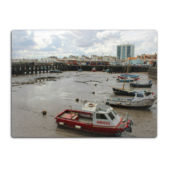 The Stylish Textured Glass Chopping Board. Bridlington. East Riding of Yorkshire. England.