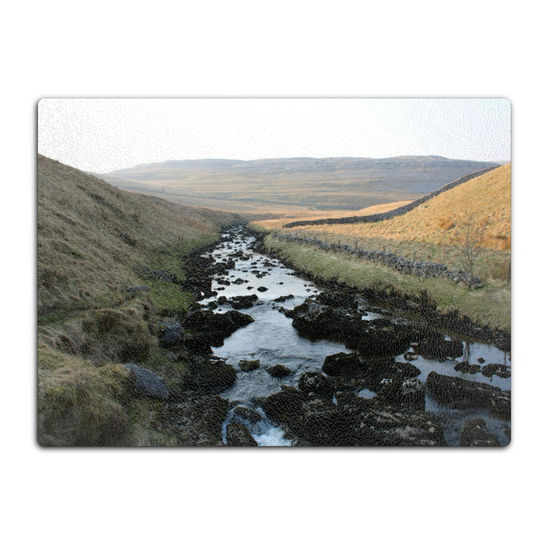 The Stylish Textured Glass Chopping Board. Ingleton Waterfall Trail. Yorkshire Dales National Park. England.