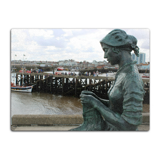 The Stylish Textured Glass Chopping Board. Bridlington. East Riding of Yorkshire. England.