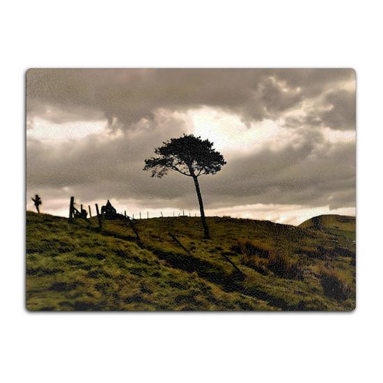 The Stylish Textured Glass Chopping Board. Mam Tor. Peak District National Park. Derbyshire. England.