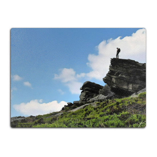 The Stylish Textured Glass Chopping Board. Bamford Edge. Peak District National Park. Derbyshire. England.