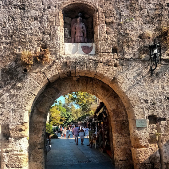 St. Athanasios Gate - The Entrance to Rhodes Medieval Town. Greece.