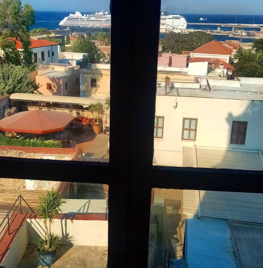 Roloi Clock Tower View - Rhodes Medieval Town. Greece.