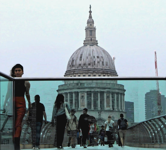 Millennium Bridge - St. Paul's Cathedral.  London -  England.