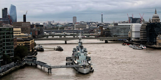 River Thames Aerial View  -  London.  England.