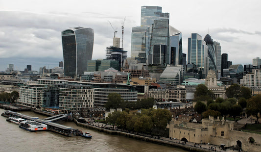 River Thames Aerial View  -  London. England.