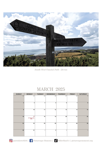 Cornwall & Devon Calendar 2025