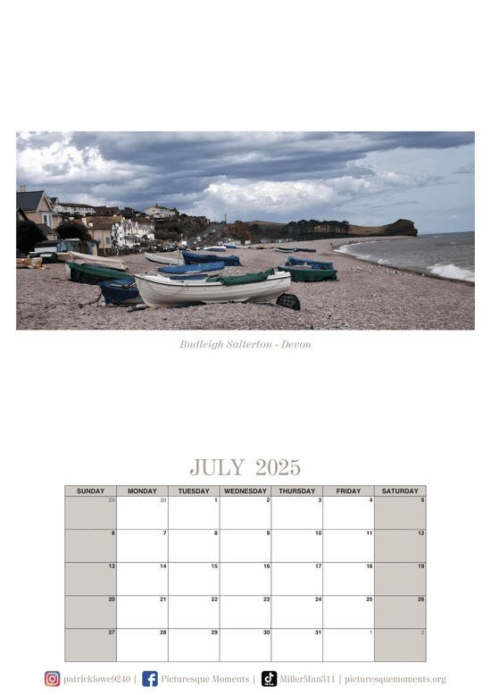 Cornwall & Devon Calendar 2025