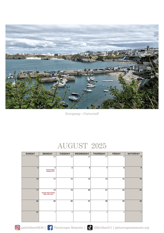 Cornwall & Devon Calendar 2025