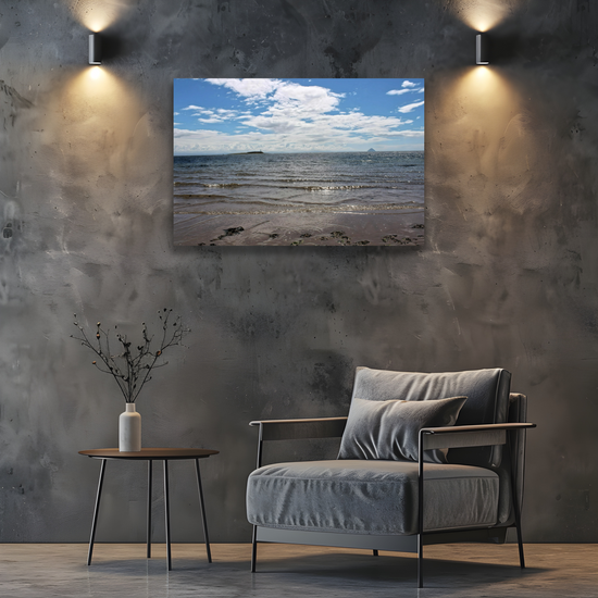 Canvas Art. Scottish Landscapes & Seascapes. Kildonan Beach. Ailsa Craig & Pladda Island. Isle of Arran. Scotland.