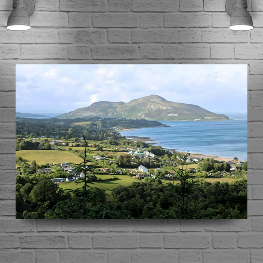 Canvas Art. Scottish Landscapes & Seascapes. Holy Isle Aerial View. Isle of Arran. Scotland.