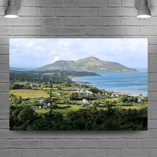 Canvas Art. Scottish Landscapes & Seascapes. Holy Isle Aerial View. Isle of Arran. Scotland.