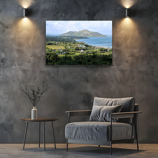 Canvas Art. Scottish Landscapes & Seascapes. Holy Isle Aerial View. Isle of Arran. Scotland.