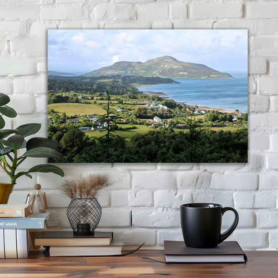Canvas Art. Scottish Landscapes & Seascapes. Holy Isle Aerial View. Isle of Arran. Scotland.