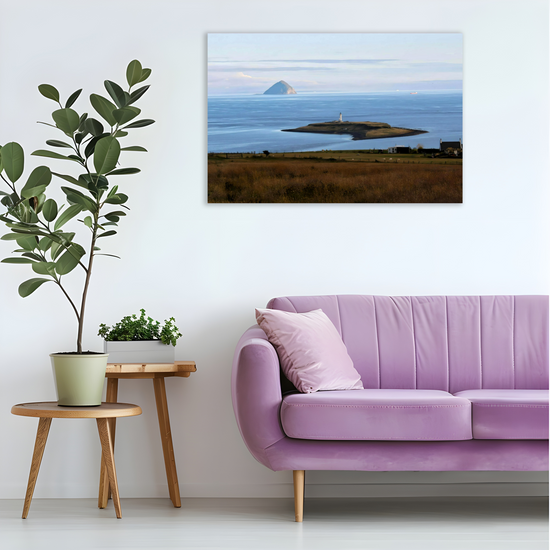 Canvas  Art. Scottish Landscapes & Seascapes. Ailsa Craig & Pladda Island View. Isle of  Arran. Scotland.