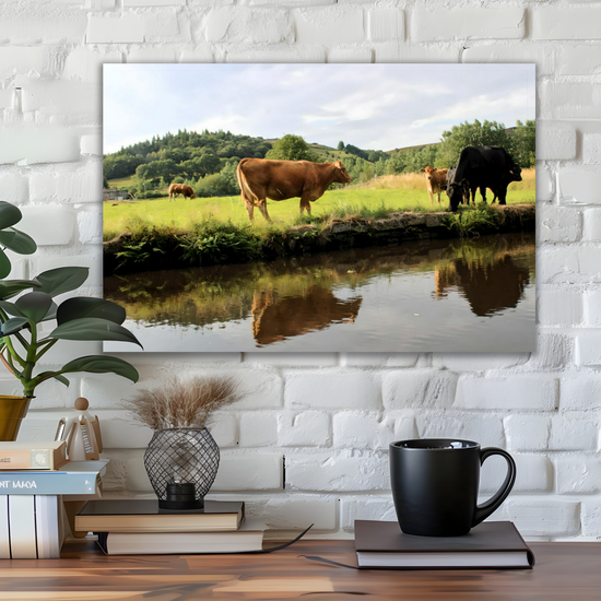 Canvas Art. English Landscapes & Riverscapes. Standedge  Canal. Huddersfield. West Yorkshire.  England.