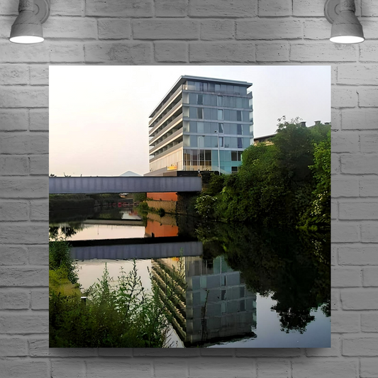 Canvas Art. English Landscapes & Riverscapes. Rotherham Canal. South Yorkshire. England.