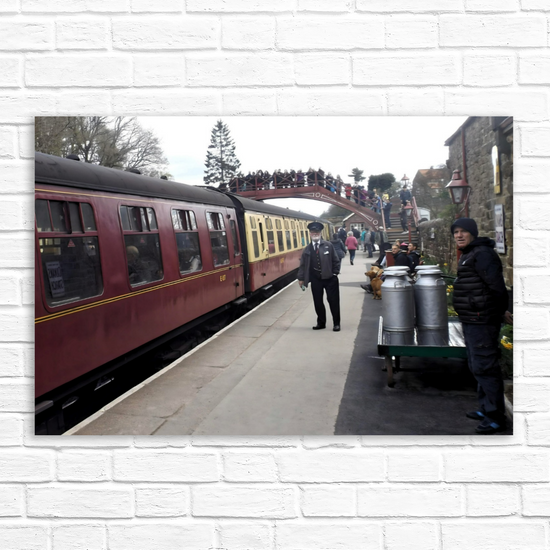 Giclée Mounted Wall Art Prints. Goathland Train Station. Near Whitby.  North Yorkshire.  England.