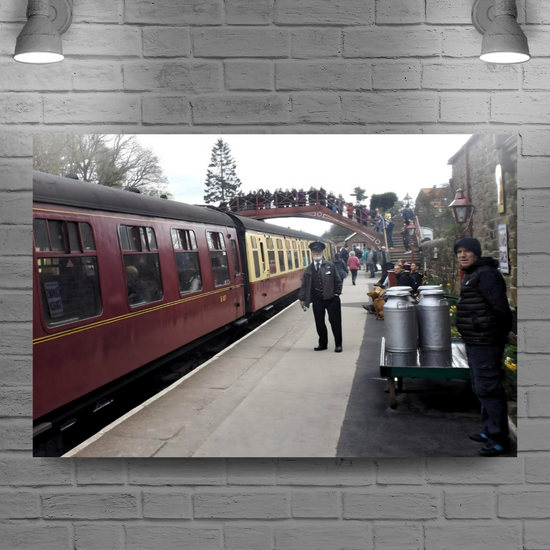 Giclée Mounted Wall Art Prints. Goathland Train Station. Near Whitby.  North Yorkshire.  England.