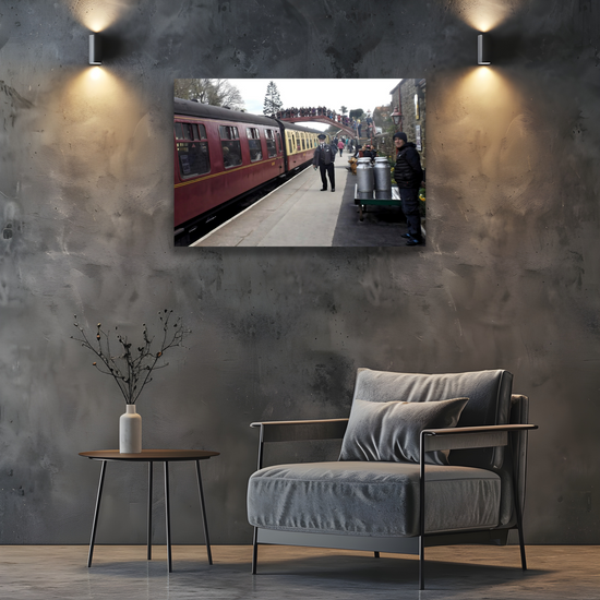 Giclée Mounted Wall Art Prints. Goathland Train Station. Near Whitby.  North Yorkshire.  England.