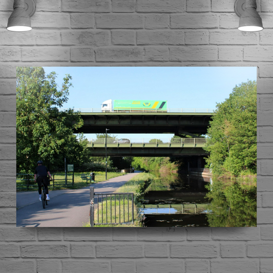 Canvas Art. English Landscapes & Riverscapes.  Sheffield Canal. South Yorkshire. England.