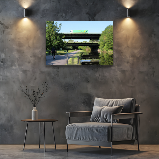 Canvas Art. English Landscapes & Riverscapes.  Sheffield Canal. South Yorkshire. England.