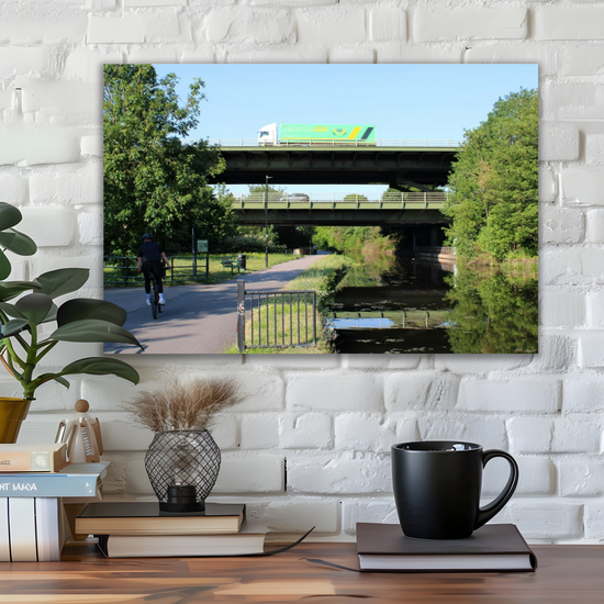 Canvas Art. English Landscapes & Riverscapes.  Sheffield Canal. South Yorkshire. England.