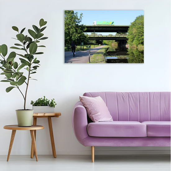 Canvas Art. English Landscapes & Riverscapes.  Sheffield Canal. South Yorkshire. England.