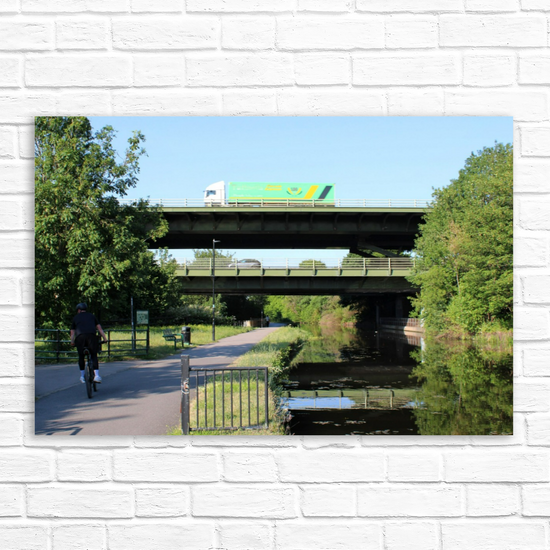 Canvas Art. English Landscapes & Riverscapes.  Sheffield Canal. South Yorkshire. England.