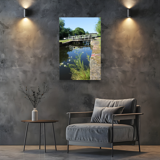 Canvas Art. English Landscapes & Riverscapes.  Sheffield Canal. South Yorkshire. England.