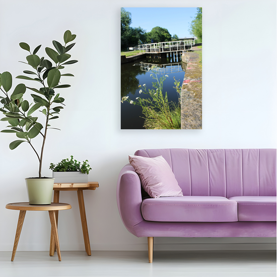 Canvas Art. English Landscapes & Riverscapes.  Sheffield Canal. South Yorkshire. England.