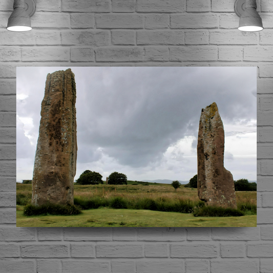 Canvas Art. Scottish Landscapes & Seascapes. Machrie Standing Stones. Isle of Arran. Scotland.