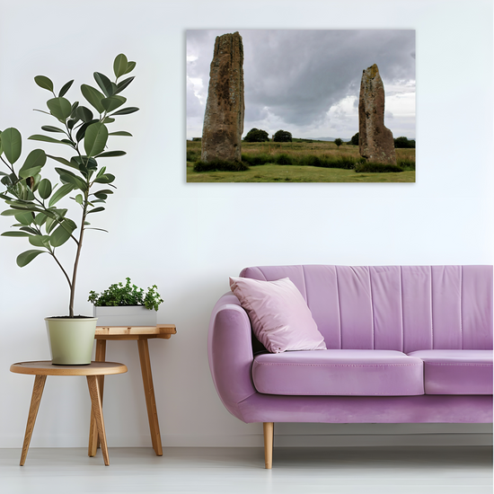 Canvas Art. Scottish Landscapes & Seascapes. Machrie Standing Stones. Isle of Arran. Scotland.
