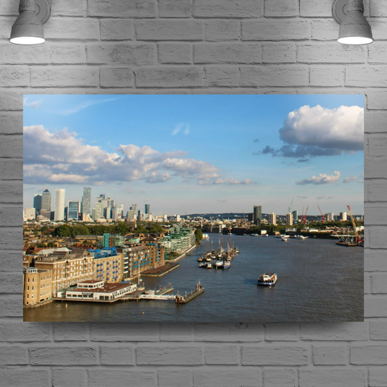 Canvas Art. Cityscapes & Landmarks. River Thames Aerial View. London. England.