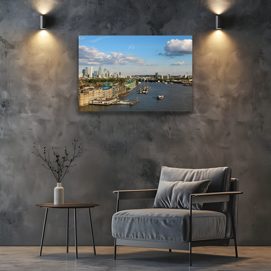 Canvas Art. Cityscapes & Landmarks. River Thames Aerial View. London. England.