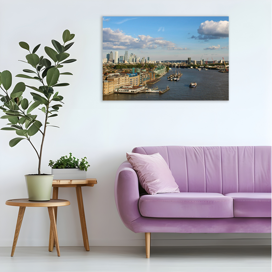 Canvas Art. Cityscapes & Landmarks. River Thames Aerial View. London. England.