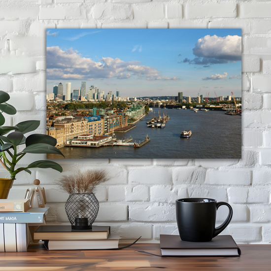 Canvas Art. Cityscapes & Landmarks. River Thames Aerial View. London. England.