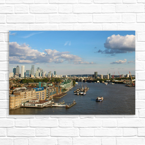 Canvas Art. Cityscapes & Landmarks. River Thames Aerial View. London. England.