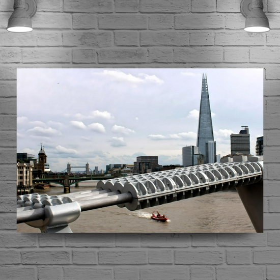 Canvas Art. Cityscapes & Landmarks. Millennium Bridge. The Shard. London. England.