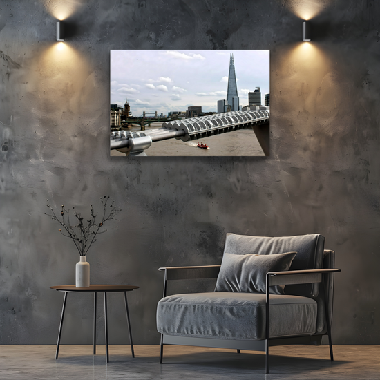 Canvas Art. Cityscapes & Landmarks. Millennium Bridge. The Shard. London. England.