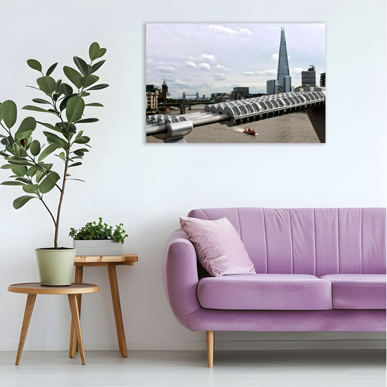 Canvas Art. Cityscapes & Landmarks. Millennium Bridge. The Shard. London. England.