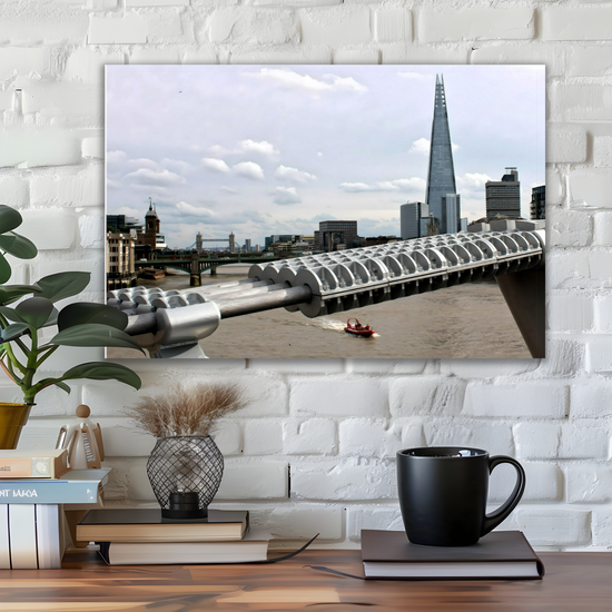 Canvas Art. Cityscapes & Landmarks. Millennium Bridge. The Shard. London. England.