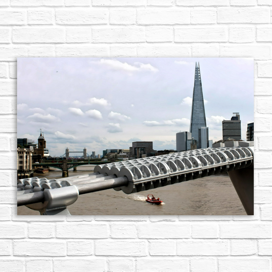Canvas Art. Cityscapes & Landmarks. Millennium Bridge. The Shard. London. England.