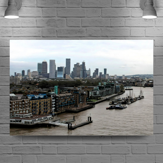 Canvas Art. Cityscapes &  Landmarks. River Thames Aerial View. London. England.