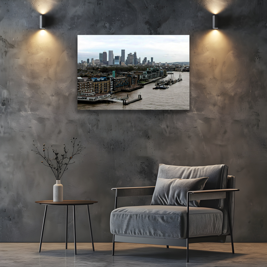 Canvas Art. Cityscapes &  Landmarks. River Thames Aerial View. London. England.