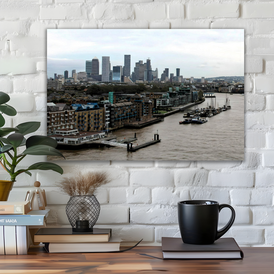 Canvas Art. Cityscapes &  Landmarks. River Thames Aerial View. London. England.