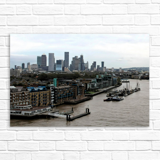 Canvas Art. Cityscapes &  Landmarks. River Thames Aerial View. London. England.